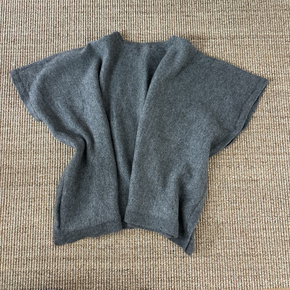 Ella Ember 100% Baby Alpaca Poncho Women's Large Gray - Picture 3 of 7